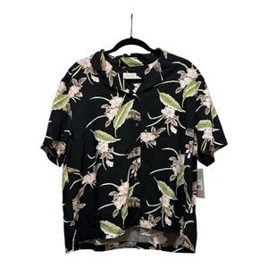 🆕 Brixton Black Tropical Bunker Paradise Button-Down Shirt